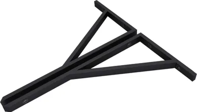 Produktbild von doporro Wandkonsole schwarz aus Edelstahl 2 Stück Länge: 50cm Träger Regalträger Waschtischkonsole Regalhalter WH02