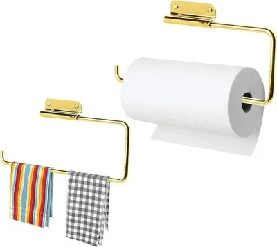 Immagine prodotto di Portarotoli da cucina a parete Unyqoos® in acciaio inossidabile con finitura in rame, girevole, da montare a parete, dimensioni 28 x 11 cm – salvaspazio per carta da cucina e asciugamani