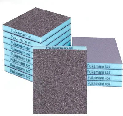 Obrázok produktu pre Brúsne klátiky 12 ks, zrnitosť 60 až 400, pre nábytok