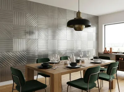 Produktbild von CopperAndCraft Metallfliesen Stripes – 6 handgefertigte Edelstahl dekorative Fliesen 40x60 cm