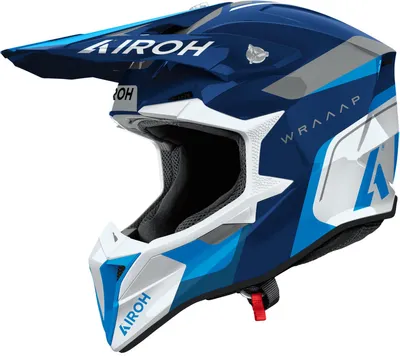 Produktbild von Airoh Wraaap Conquer Motocross Helm, blau/weiß/schwarz, M (57/58)