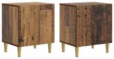 Immagine prodotto di vidaXL Tavolino da notte, 2 pezzi, legno di recupero, 43 x 34,5 x 50 cm, materiale in legno