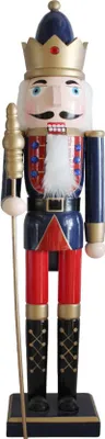Zdjęcie produktu dla Świąteczny dziadek do orzechów Rebecca Mobili Aliso H 55 Wood Blue Red Classic