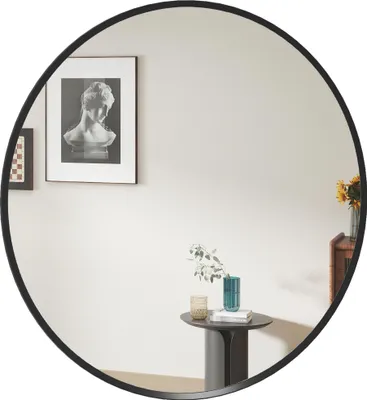 Produktbild von Wandspiegel, modernes Design, Φ61 cm, Schwarz
