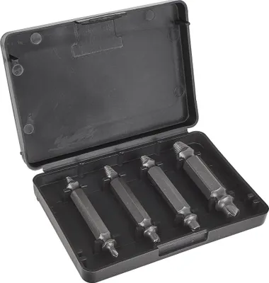 Produktbild von Professionelles 4-Teiliges Doppelseitiges Rückdrehwerkzeug-Set Für Das Entfernen Abgerissener Schrauben, Ideal Für Werkstätten Und Heimwerkerprojekte.