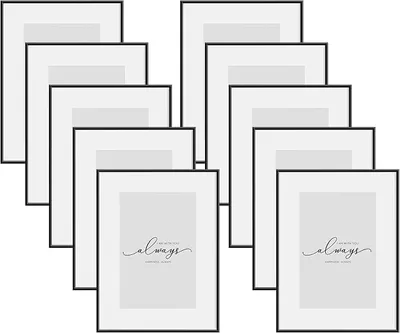 Imagen del producto de Juego de 10 marcos para fotos tamaño A4, de aluminio, con fondo blanco
