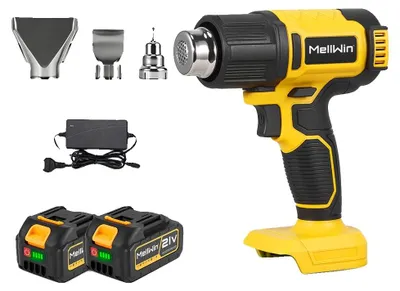 Image de Pistolet à air chaud, 25 réglages de température, affichage numérique, 2 batteries de 15 000 mAh