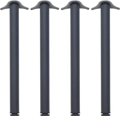 Produktbild von Tischbeine höhenverstellbar Schwarz matt 4er Set durante® TFD23 Höhe 710 mm inkl. Montagematerial Metall Tischfüße Möbelfüße