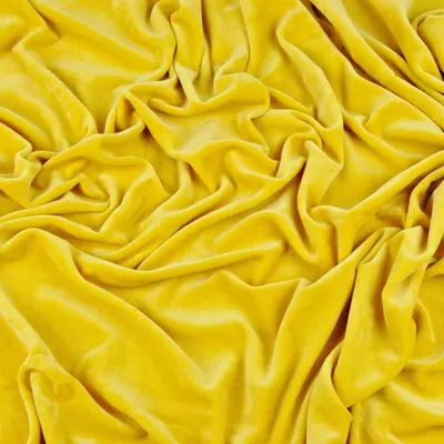 Produktbild von Baumwollvelours Bekleidungsstoff - senfgelb