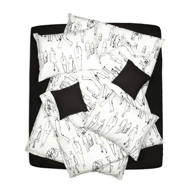 Produktbild von SCANquilt povlečení KLASIK DESIGN passengers smetanovočerná 100% bavlna 240 x 200/2 x 70 x 90 cm