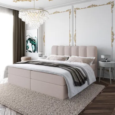 Produktbild von Boxspringbett NANDO ohne Topper Bett  mit Bettkästen Polsterbett, Bettgestell, Doppelbett, Stauraum, Schlafzimmer (160x200, Beige - Fredo 10)
