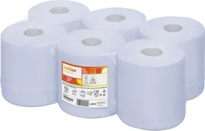 Immagine prodotto di Rotoli di carta per la pulizia Satino midi 100% riciclata - 1 strato - 20 cm - blu - 6 rotoli