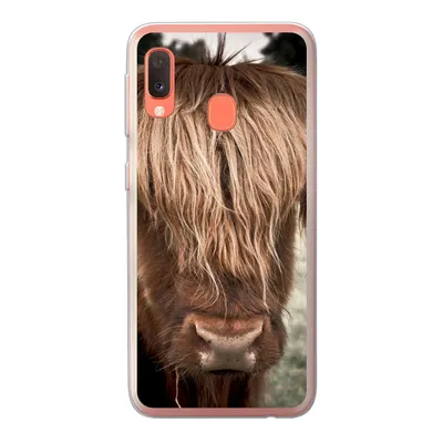 Produktbild von MuchoWow® Handyhülle Schutzhülle Hülle für Samsung Galaxy A20e Schottischer Highlander - Baum - Gras Silikon Softcase Handy Hülle - Abdeckung