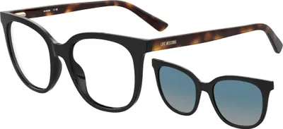 Zdjęcie produktu dla Okulary damskie Moschino Love MOL681/C, czarne z ramką w kolorze havana, 53/18/140