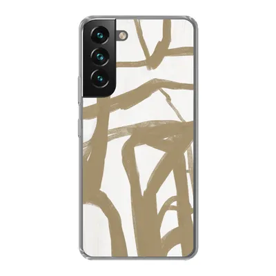 Produktbild von MuchoWow® Handyhülle Schutzhülle Hülle für Samsung Galaxy S22 Braun - Weiß - Abstrakt Silikon Softcase Handy Hülle - Mobiltelefonhülle
