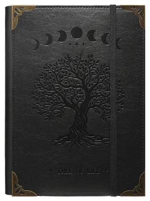 Produktbild von A5 Ringbuch Tagebuch Hardcover Kunstleder Vintage Baum College Lineatur Schwarz 196 Seiten