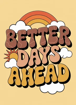 Produktbild von Plakat 13x18cm Motivationsaffirmation Retro Vintage für das Wohnzimmer Better Days