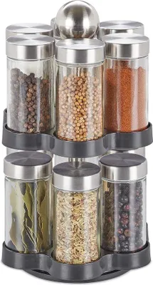 Produktbild von Famanu Gewürzregal drehbar - Edelstahl schwarz