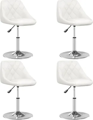 Image de Chaises à manger lot de 4 blanc similicuir
