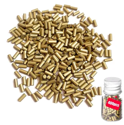 Produktbild von Feuerstein Zündsteine Ersatzsteine - 400 Stück - 2,2 x 5 mm - Goldfarben - Mit Aufbewahrungsflasche