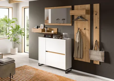 Produktbild von Garderoben-Set >Drive< in Weiß - 192x236x32cm (BxHxT)