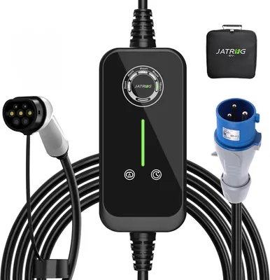 Immagine prodotto di Stazione di ricarica per veicoli elettrici - Caricabatterie per veicoli elettrici - Caricatore elettrico - Cavo di ricarica di tipo 2 - Stazione di ricarica portatile - Cavo da 12 metri
