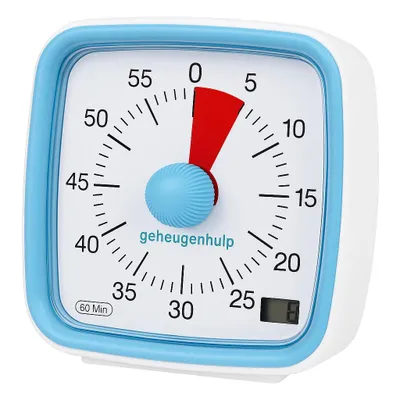 Produktbild von Visueller Timer mit roter Countdown-Scheibe und Alarm - Blau