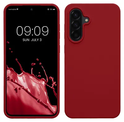 Produktbild von kwmobile Handyhülle für Samsung Galaxy A56 5G Hülle - Case Silikon - Kabelloses Laden - Schutzhülle Cover in Rhabarber Rot