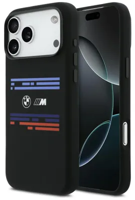 Obrázok produktu pre Puzdro BMW M Silicon Horizontal Line       MagSafe pre iPhone 17 Pro Max, čierne