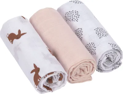 Produktbild von Laessig Little Forest Rabbit Wickeltuch 3 Stück