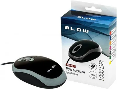 Produktbild von Blow MP-20 Optische Maus grau 1000DPI USB PC Notebook Plug and Play 3 Tasten Scroll