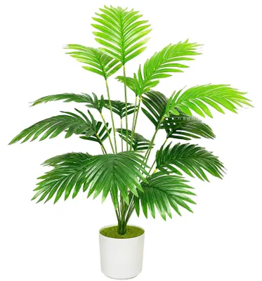 Immagine prodotto di Elzusha - Pianta artificiale a forma di palma, altezza 80 cm, adatta per interni ed esterni