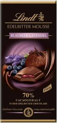 Produktbild von Lindt Edelbitter Mousse Blaubeer-Lavendel Tafel 150g