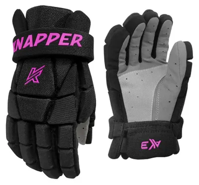 Image de Gants de hockey Knapper AK3 v2 JR, junior, noir et rose, 12 pouces