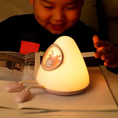 Produktbild von Sphärische Nachtlampe mit USB-Ladung, Temperaturregelung, Timer und Weißblaulicht, kinderfreundlich, oogvriendlich, LED-Licht, ideal für Kinderzimmer oder Nähe zum Bett