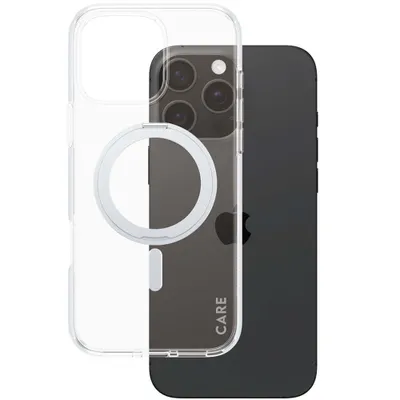 Obrázok produktu pre PanzerGlass CARE™ by ® Case Transparent w. Silver Kickstand & MagSafe iPhone 16 Pro Max, Ochranný obal, Apple, Apple - iPhone 16 Pro Max, Priehľadná