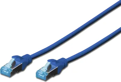 Produktbild von DIGITUS Patchkabel RJ45 SF/UTP Cat5e 1.00m blau Hebelschutz Polybeutel