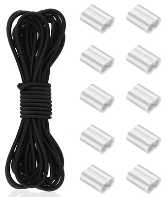 Produktbild von Gummiseil 8mm x 10m Schwarz mit 10 Würgeklemmen