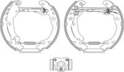 Produktbild von HELLA Bremsensatz Trommelbremse Hinten für FIAT PANDA (169) 8DB 355 005-261