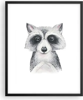 Produktbild von Gerahmtes Poster - Schwarzer Rahmen - Waschbär Bild Kinder - 40x50 cm - Wand Bild - Wanddeko - Wandbilder - Kunstposter - Wandposter - Bilderrahmen - Bilder - Kunstdruck - P2BPA40x50-4607