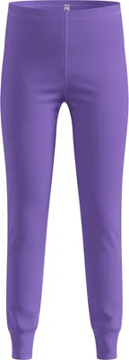 Lila Odlo Active Warm Kids Leggings mit elastischem Bund und Bündchen am Beinabschluss