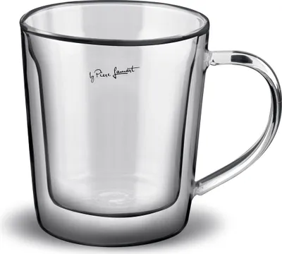Obrázek produktu pro LAMART LT9036 Dvojité TERMO borosilikátové sklenice pro studené a teplé nápoje, sklo, čirá, objem: 350 ML, výška 10,5 cm