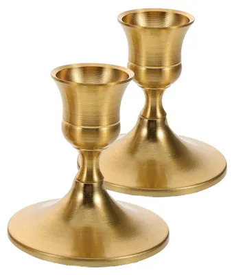 Produktbild von Set aus 2 Messing-Kerzenhaltern im Vintage-Stil