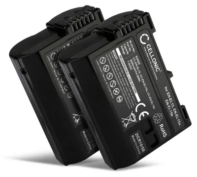 Image de CELLONIC 2x Batterie pour Appareil photo Compatible avec Nikon D850, D750, ZR, EN-EL15c - (2000mAh, 7V)