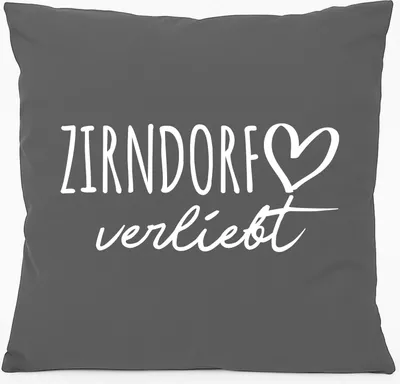 Produktbild von Huuraa Kissen Zirndorf verliebt 40x40cm mit Füllung Steel Grey Baumwolle Dekokissen Geschenkidee