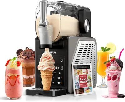 Immagine prodotto di Macchina per granite, macchina per gelati da 2,5 litri e macchina per granite per uso domestico, con display a LED e 6 programmi preimpostati per gelati, frappè, milkshake e altro