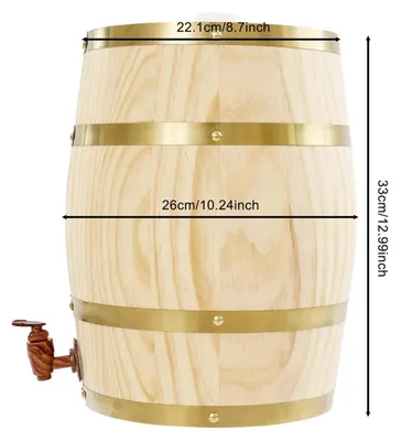 Produktbild von 10 L Holzfass - Whiskyfass Weinfass - Kiefernfass - Für Lagerung Von Wein Whisky Und Schnaps