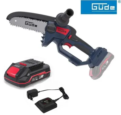 Produktbild von Güde Akku Astsäge GAK 18.1 Mini Kettensäge 18V, Akku 2.0 Ah Ladegerät 0,5 A, Automatische Kettenschmierung.
