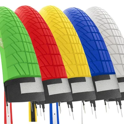 Produktbild von 2 Bunte Reifen 20 x 1,75 (47-406) + Straßenreifen Dancella Citybike Kinderfahrrad (rot)