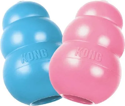 Produktbild von KONG KONG Welpenspielzeug - zufällige Farbe Rosa oder Blau - Gummi - 10 cm - L